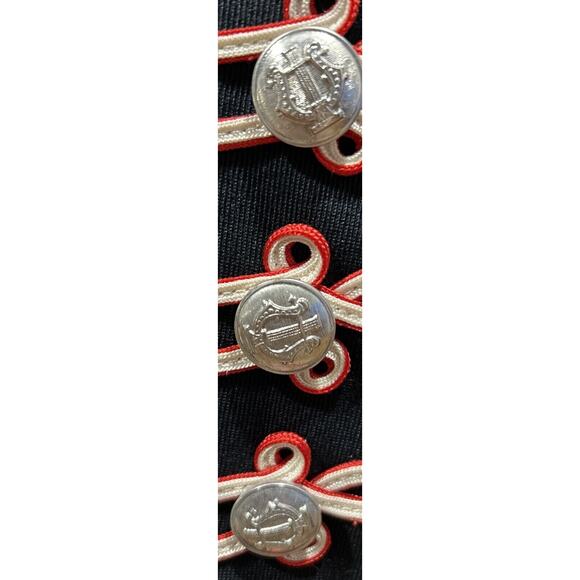 Vintage Demoulin Bros. Flash Of Crimson Steampunk Ban Bolero Jacket S - Picture 3 of 7